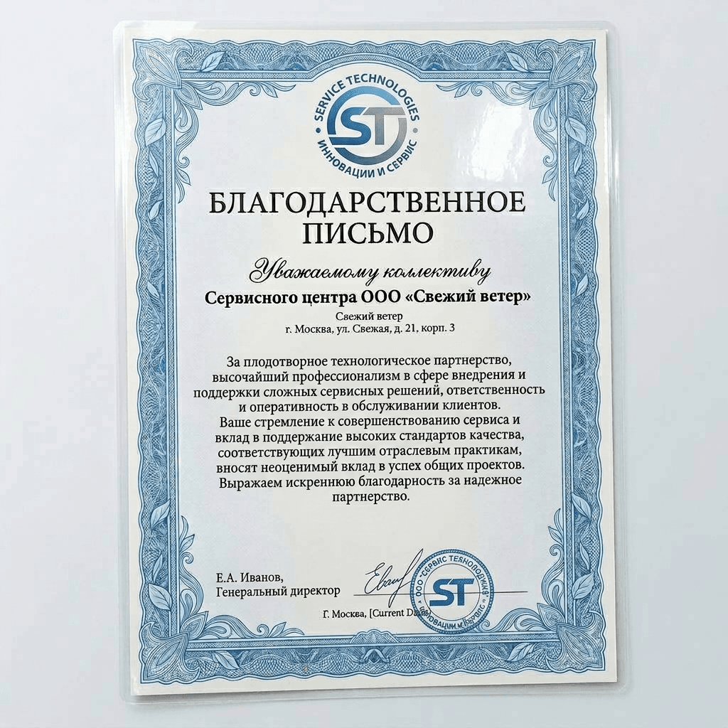 Благодарность от Whirlpool Technologies